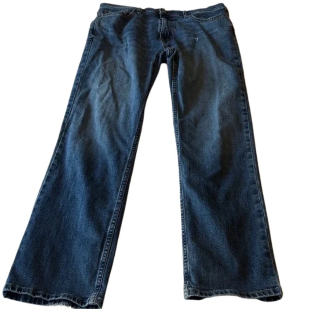 Hollister Straight Jeans 32x34 Men’s Medium Dark Wash Distressed Tall